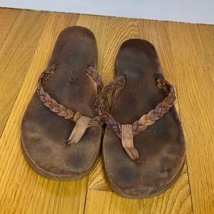 Rainbow Braided Flip Flops